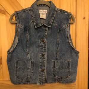 French Dressing Denim Sleeveless Vest Womens 14
